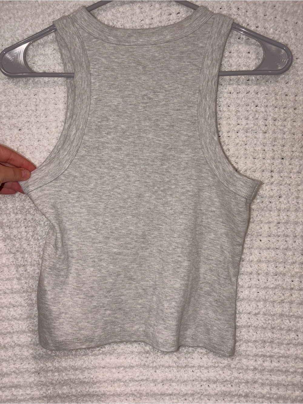 Old Navy Gray Ribbed Racerback Tank Top - Picture 3 of 3